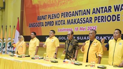 H. Ismail Hadiri Rapat Pleno Golkar Makassar, Apiaty Amin Syam Resmi Gantikan H. Ruslan Mahmud