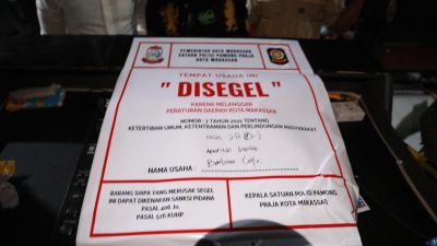 Pemkot Makassar Segel Belasan THM Berkedok Kafe di Kima Square