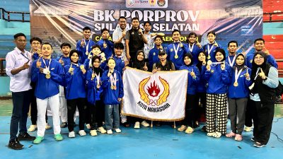 Tim Taekwondo Kota Makassar Sukses Raih Juara Umum Babak Kualifikasi Porprov Sulsel 2025
