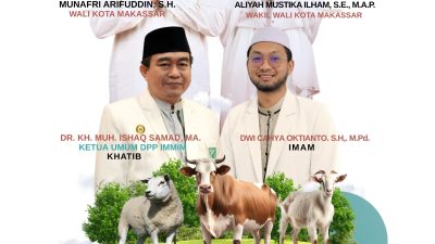 Appi-Aliyah Salat Idul Adha Bersama Ribuan Warga di Karebosi, Kurban Presiden Disembelih di Masjid At-Taqwa